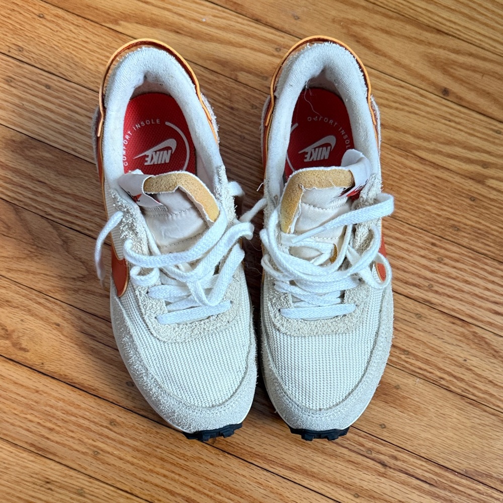 Nike Off-White and Orange Running Shoes